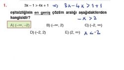 bilgi sarmal yayinlari tyt matematik soru bankasi birinci dereceden esitsizlikler oryantasyon testi cozumleri matematik kitap cozumleri matematik kalesi